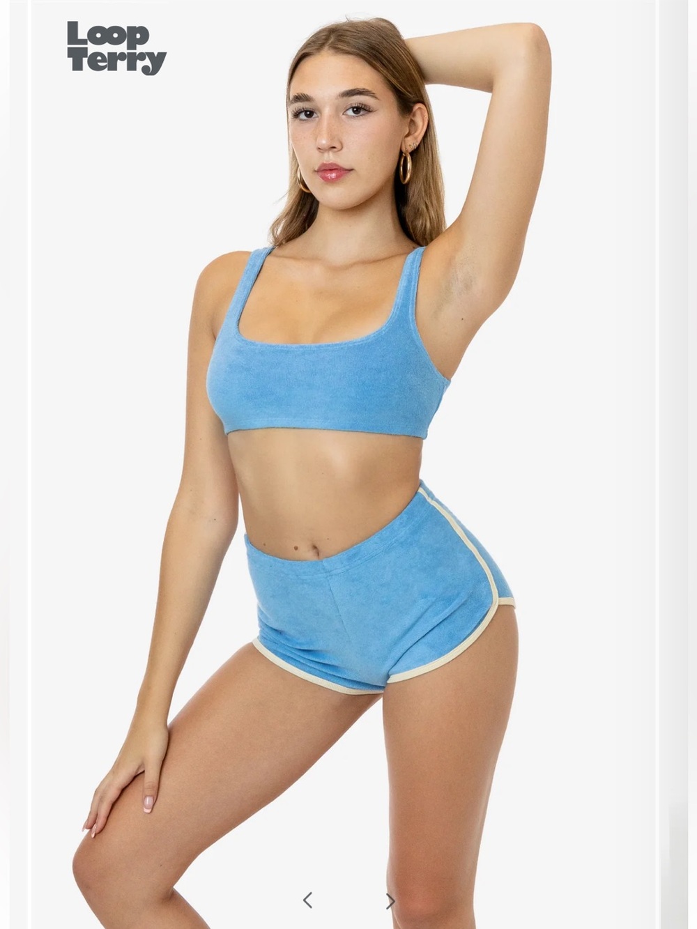 Los Angeles Apparel Loop Terry Squareneck Bra Top XS